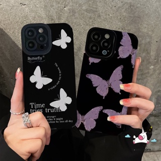 เคสโทรศัพท์มือถือหนังนิ่ม กันกระแทก ลายผีเสื้อ สไตล์วินเทจ เรโทร หรูหรา สําหรับ iPhone 11 12 14 13 Pro MAX 7Plus 8Plus XR X XS MAX 7 8 Plus