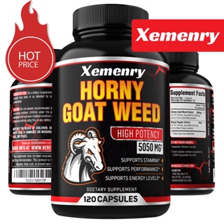 Horny Goat Weed Capsules - ยาเม็ดสูตร 5050 มก. พร้อมสารสกัดพริกไทยดำ - 60/120 Horny Goat Weed Capsules