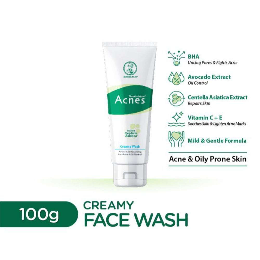 mentholatum-acnes-creamy-wash-โฟมล้างหน้า-สูตรหน้าใส-ไร้สิว-100g