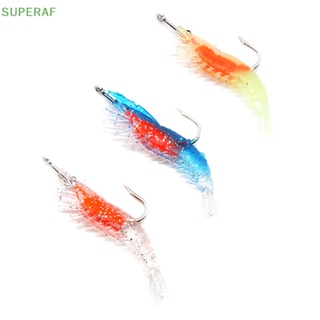 Superaf เหยื่อตกปลา รูปกุ้ง ปลาหมึก เรืองแสง 3 กรัม - 60 มม. 4 สี