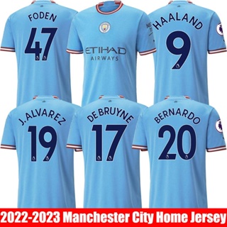 เสื้อกีฬาแขนสั้น ลายทีมชาติฟุตบอล MAC Home Haaland Bernardo Foden Alvarez Grealish De Bruyne Jersey น่ารัก พลัสไซซ์ 2022-2023