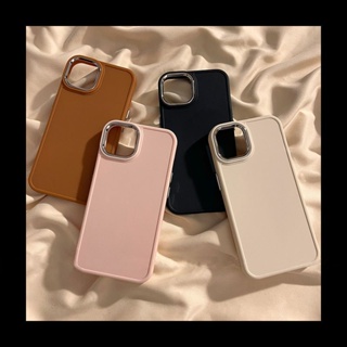 Simple Metal Frame Phone Case for Iphone 14promax 13/12 Trendy 11 Soft Case XR