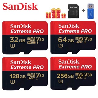 Sandisk Extreme Pro การ์ดหน่วยความจํา 512GB 1TB 256GB 128GB 64GB 32GB 16GB Class10 A2 V30 4K SDXC sdhc ความเร็วสูง สําหรับมอนิเตอร์ MP4 MP3 กล้อง tachograph