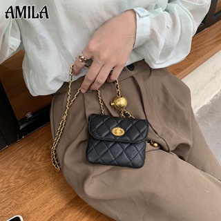 AMILA กระเป๋าคาดเข็มขัดแฟชั่นสตรี Ins กระเป๋าสะพายข้างสุดอินเทรนด์ แมตช์แบบสบาย ๆ การออกแบบที่เรียบง่าย วัสดุพียู