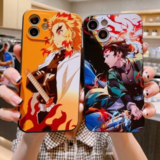 Compatible For iPhone 15 14 Pro Max 13 12 mini 6S 6 7 8 Plus 11 Pro X XR XS Max SE 2020 เคสโทรศัพท์มือถือ ลาย Demon Layer Rengoku Kyoujurou Boys สําหรับ