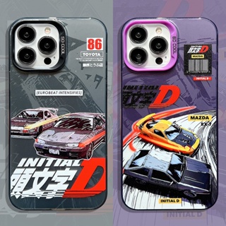 เคสโทรศัพท์มือถือ ผิวด้าน พิมพ์ลาย Initial D สองชั้น สําหรับ iPhone 14 Pro Max 13 12 Pro Max 11