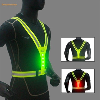 [Domybestshop.th] เสื้อกั๊กสะท้อนแสง LED เพื่อความปลอดภัย สําหรับวิ่งกลางคืน เดินเล่น ปั่นจักรยาน AU