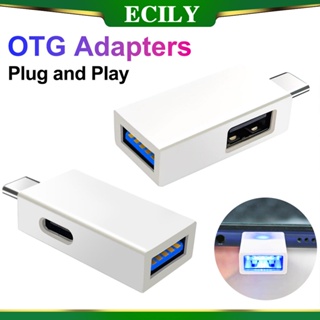 Ecily 2 IN 1 OTG อะแดปเตอร์ USB-C เป็น USB3.0 USB2.0 Type-C อเนกประสงค์ สําหรับโทรศัพท์มือถือ PC คอมพิวเตอร์