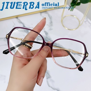 JIUERBA แว่นตาสายตาสั้น ป้องกันรังสี UV400 กรอบโลหะ ทรงวงรี สไตล์คลาสสิก แฟชั่นสําหรับผู้ชาย และผู้หญิง