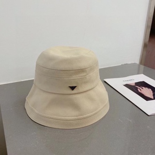 [P Family] หมวกบักเก็ต ผ้าแคนวาส ทรงสามเหลี่ยม สีกากี 06300