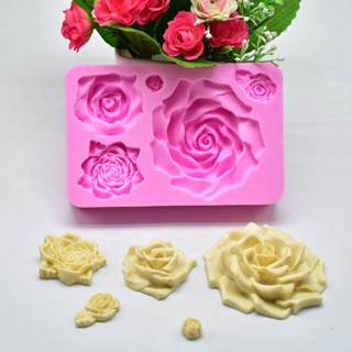 พิมพ์ซิลิโคน ดอกกุหลาบ 3D แม่พิมพ์ซิลิโคน พิมพ์ทำขนม พิมพ์วุ้น พิมพ์สบู่ ฟองดอง ชอคโกแลต ดอกไม้ Silicone Mold Rose