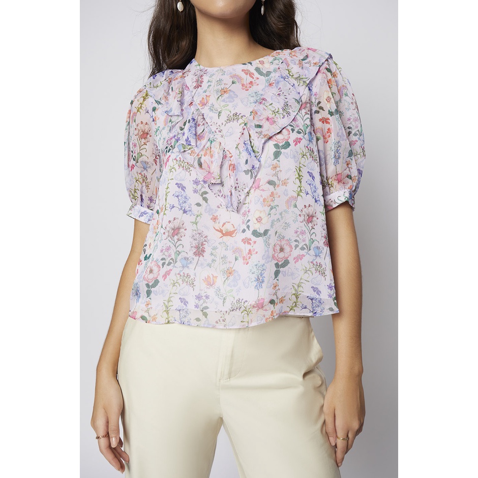ep-เสื้อเบลาส์ลายฟลอรัลแต่งแขนพอง-ผู้หญิง-สีม่วง-volume-sleeve-floral-blouse-4761