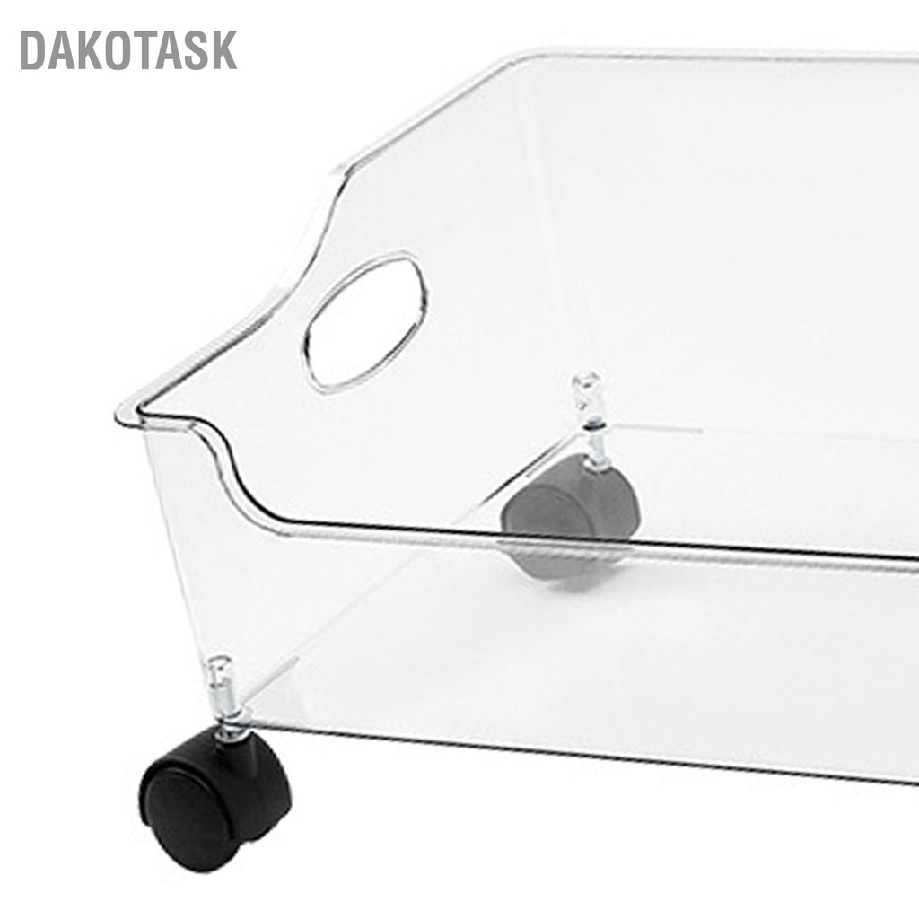 dakotask-ตู้คอนเทนเนอร์ล้อเลื่อนพลาสติกใสใต้โต๊ะกล่องเก็บหนังสือพร้อมลูกกลิ้งสำหรับห้องนอนโรงเรียนหอพักสำนักงาน