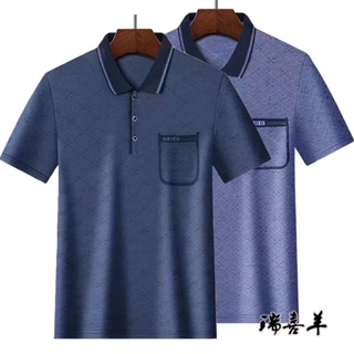 Spot thin pocket POLO shirts mens middle-aged dads wear short-sleeved t-shirts moisture absorption and perspiration clothes summer quality mens T-shirts summer T-shirts middle-aged grandpa shirts boys clothes