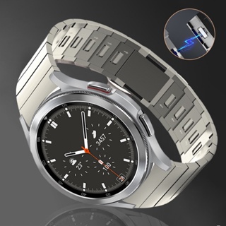 No สายนาฬิกาข้อมือสเตนเลส แม่เหล็ก สําหรับ Samsung Galaxy Watch Classic 6 5 4 40 44 มม. 42 46 มม. Watch 5 Pro 45 มม.