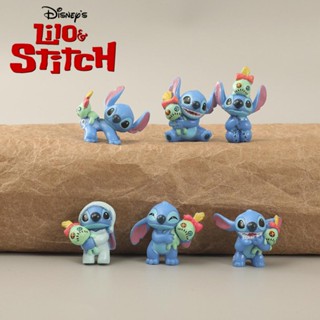 โมเดลตุ๊กตาการ์ตูน Stitch Lilo&amp;Stitch ทดลอง Boojiboo น่ารัก ของเล่นสําหรับเด็ก 6 ชิ้น ต่อชุด