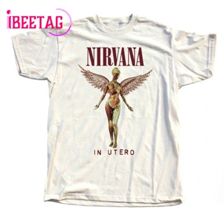 Nirvana - In ขุยเสื้อยืดแขนสั้นสำหรับผู้ชาย,เสื้อยืดสีขาวราคาถูกสำหรับฤดูร้อน S-3XL