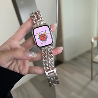 สายโซ่โลหะ สไตล์คาวบอย น้ําหนักเบา สําหรับ Apple Watch Series Ultra 8 7 6 SE 5 4 3 2 ขนาด 42 44 45 49 มม. 38 40 41 มม.
