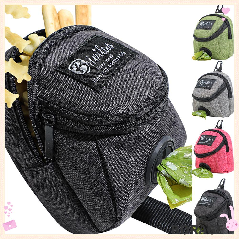 borage-pet-accessories-pet-waste-bag-dispenser-lightweight-dog-training-bag-dog-poop-bag-holder-with-hook-portable-large-outdoor-travel-dogs-waste-bags-multifunctional-dog-treat-pouch-multicolor