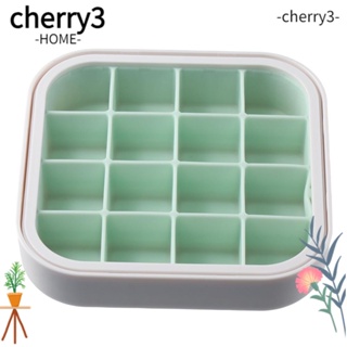 Cherry3 กล่องเก็บน้ําแข็ง ซิลิโคน ทรงสี่เหลี่ยม ขนาดเล็ก ปลดง่าย 16 ช่อง สําหรับบ้าน