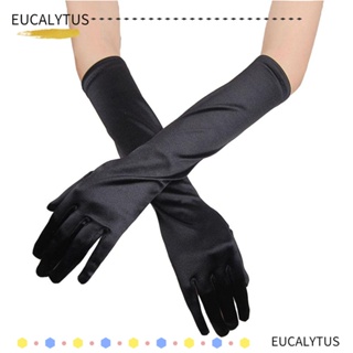 Eutus ถุงมือยาว สีดํา สีขาว สีทอง สําหรับเจ้าสาว งานพรอม ปาร์ตี้ งานพรอม