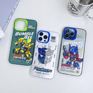 เคสโทรศัพท์มือถือ TPU ชุบเงิน สองชั้น ลายการ์ตูน Transformers สําหรับ iPhone 14 Pro max Apple 13 12