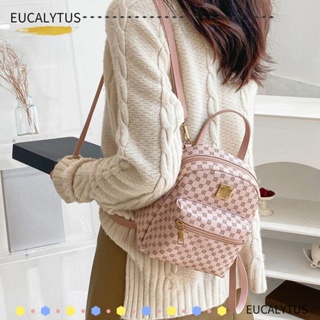 Eutus กระเป๋าเป้สะพายหลัง กระเป๋านักเรียน หนัง PU มีซิป สีชมพู และสีขาว สําหรับผู้หญิง