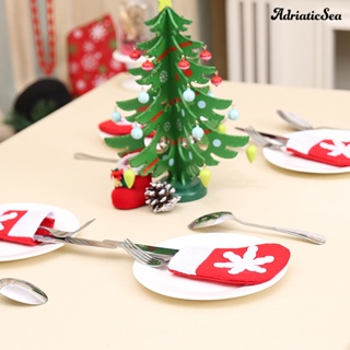 [COD]☃ถุงน่อง ลายคริสต์มาส สําหรับใส่เครื่องเงิน บนโต๊ะอาหาร 4 ชิ้น