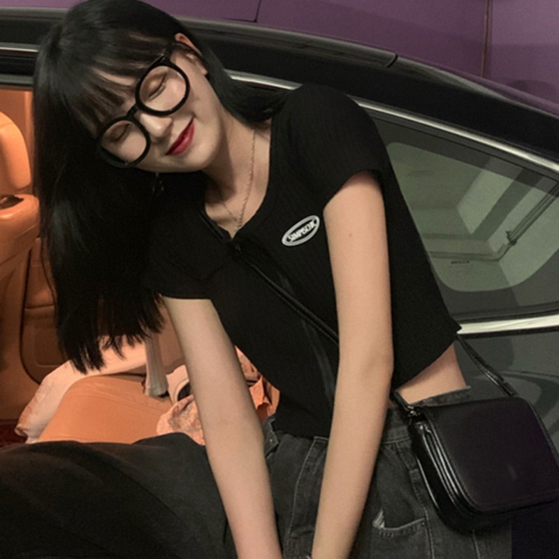 เสื้อครอปท็อปลําลอง-ผ้าถัก-คอสี่เหลี่ยม-แฟชั่นฤดูร้อน-สําหรับผู้หญิง