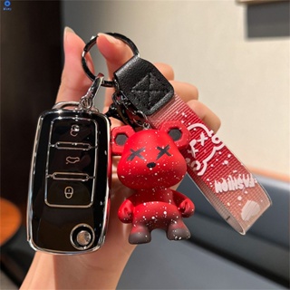 Vw Polo Golf Passat Tiguan Beetle Caddy T5 บน Skoda Octavia Seat Leon Alteas ใหม่ Tpu Car Remote Control Key Box Cover 【bluey】