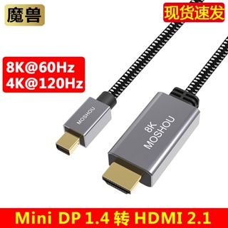 สายเคเบิ้ล Mini DP 1.4 เป็น HDMI Version 2.1 8K เป็น TV HD 4K 120Hz สําหรับแล็ปท็อป คอมพิวเตอร์