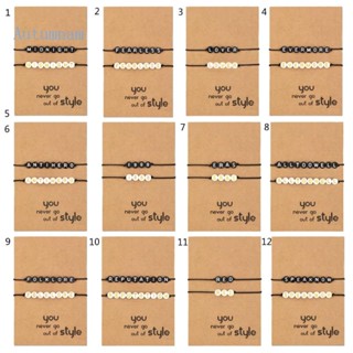 Autu สายรัดข้อมือ ประดับลูกปัด ลายตัวอักษร สําหรับงานปาร์ตี้ 2 ชิ้น