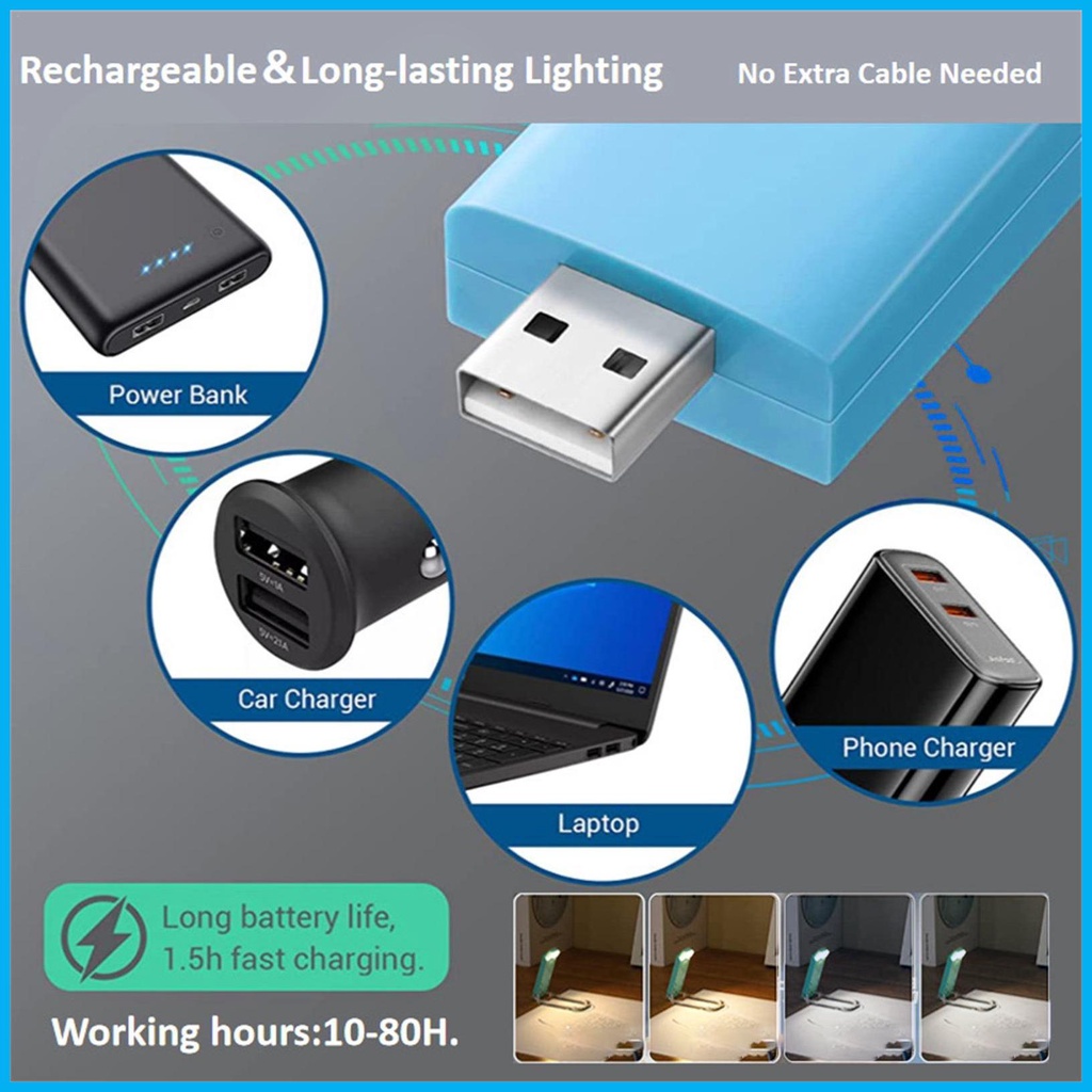 โคมไฟอ่านหนังสือ-led-แบบพกพา-ชาร์จไฟได้-พร้อมแคลมป์หนีบ-สําหรับตั้งแคมป์