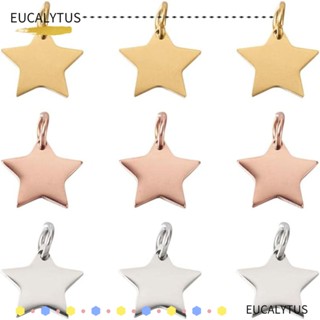 Eutus จี้สเตนเลส รูปดาว สีทอง สีเงิน กุหลาบ สีทอง สําหรับทําเครื่องประดับ ต่างหู งานฝีมือ คนรัก