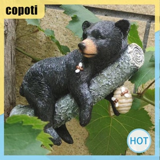 Copoti รูปปั้นหมีนอนบนกิ่งไม้เรซิ่น สําหรับตกแต่งบ้าน สวน กลางแจ้ง