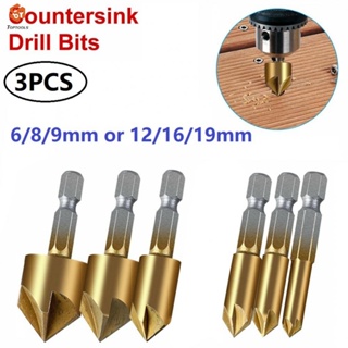 Chamfer Countersink 3 ชิ้น 5 ฟลุต ลบคม เครื่องมือตัด ความเร็วสูง เหล็ก