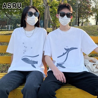 ASRV 2023 การออกแบบเทรนด์ใหม่ในเสื้อยืดแขนสั้นคู่ชายและหญิง ลายปลาวาฬ