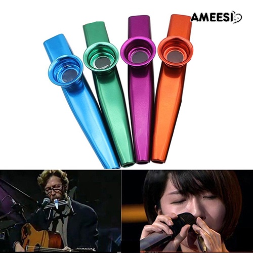 ameesi-เครื่องดนตรี-kazoo-อลูมิเนียมอัลลอย-น้ําหนักเบา-ของเล่น-ของขวัญคริสต์มาส-สําหรับผู้เริ่มต้น