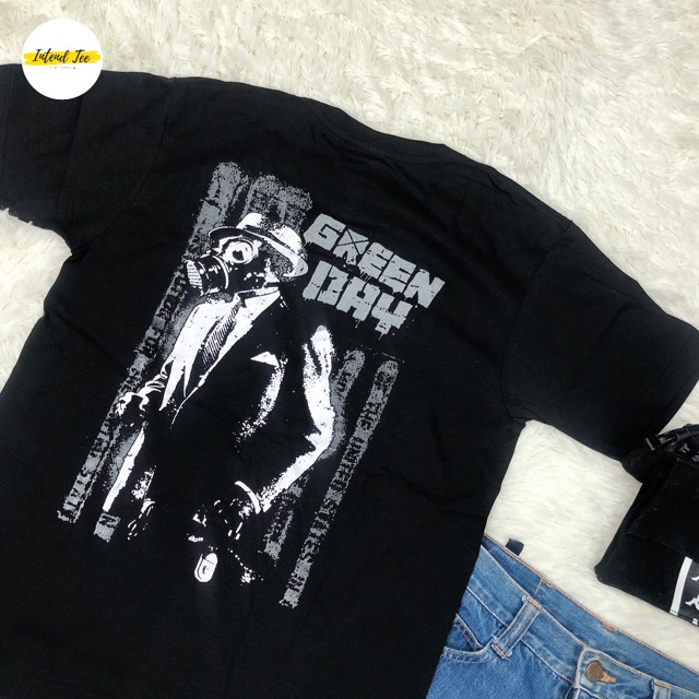 เสื้อยืดผ้าฝ้ายพิมพ์ลายขายดี-เสื้อวง-greenday-พิมพ์หน้าหลัง