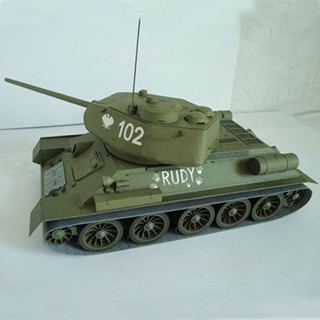 โมเดลรถถังโซเวียต ขนาดกลาง 1:25 T-34 T-34/85 แฮนด์เมด