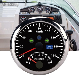  Aries306 85mm 160km/h GPS Speedometer 0-8000rpm มาตรวัดความเร็วรอบ LCD ไฟพื้นหลังสีแดงสำหรับรถยนต์ เรือ เรือยอร์ช RV รถบรรทุก
