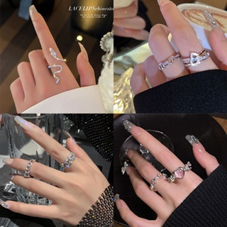 Advanced sense of indifference, light and extravagant wearing rings folded ins minority design opening adjustable superflash Internet celebrity ring trend