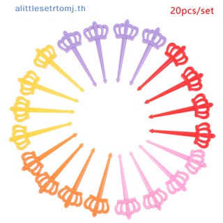 Alittlese ส้อมจิ้มอาหารกลางวัน รูปมงกุฎน่ารัก สําหรับเด็ก 20 ชิ้น