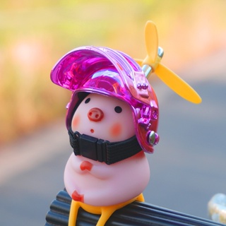 Shopkeepers selection# genuine cute pig electric car ornaments cartoon bicycle accessories Internet celebrity luminous bamboo dragonfly 9.5N