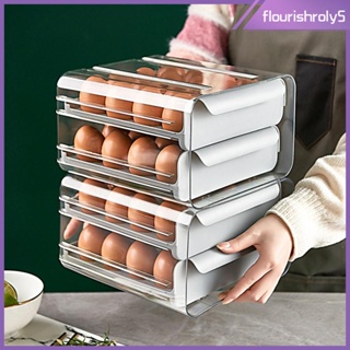 [Flourishroly5] กล่องใส่ไข่ พร้อมที่จับ ใช้ซ้ําได้ สําหรับเคาน์เตอร์ตู้เย็น