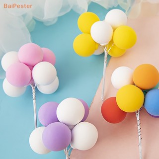 [BaiPester] ธงท็อปเปอร์ รูปบอล หลากสี สําหรับตกแต่งเค้กวันเกิด คัพเค้ก ขนมหวาน 8 ชิ้น