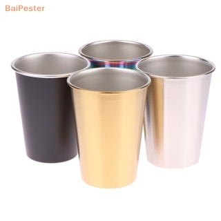 [BaiPester] แก้วมักสเตนเลส ขนาด 350 มล. สําหรับใส่เครื่องดื่ม ชา กาแฟ นม เบียร์ ใช้ในครัวเรือน สํานักงาน บาร์ 1 ชิ้น