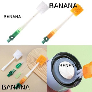 Banana1 แปรงทําความสะอาดขวดน้ํา แก้ว ขวดนม อเนกประสงค์ ด้ามจับยาว ถอดออกได้ 5 in 1