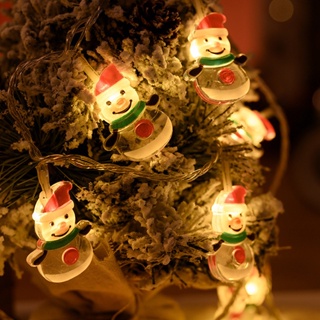 🎅🏻COD🎄1.5/3m มนุษย์หิมะ ไฟประดับ String ไฟต้นคริสต์มาส LED Light ปีใหม่ คริสต์มาสตกแต่งสวนปาร์ตี้วันหยุด