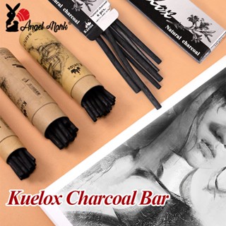 Angel Mark 20 ชิ้น Kuelox Charcoal Bar ดินสอวาดภาพ หลอดกระดาษเรียบ ผ้าฝ้าย Willow สําหรับโครงร่างโดยละเอียด ศิลปะดินสอสี ภาพวาด อุปกรณ์วาดภาพมืออาชีพ